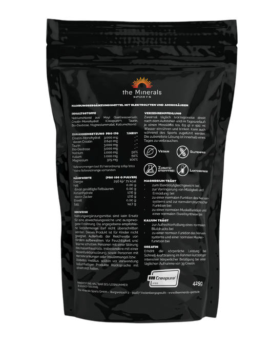 Sport Mischung - Elektrolyte mit Creapure® & Taurin für Sportler und Athleten 425g