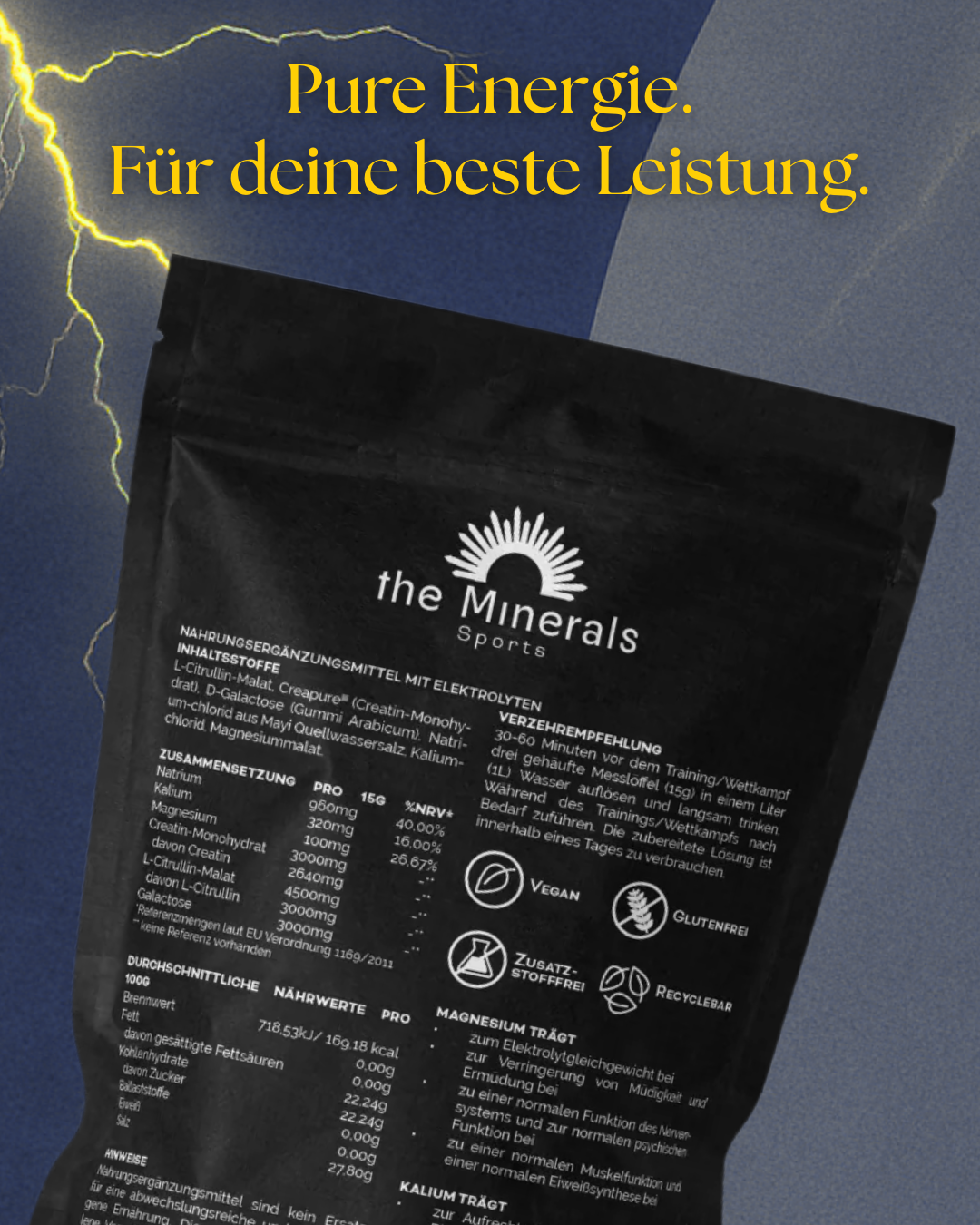 DONNER MISCHUNG⚡️ - Elektrolyte mit Creapure® & L-Citrullin für Sportler und Athleten 450g