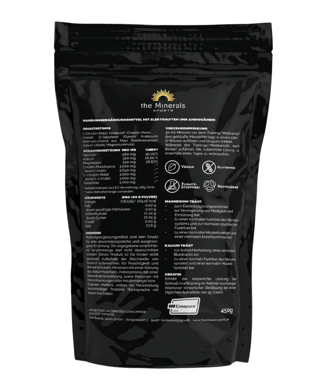 DONNER MISCHUNG⚡️ - Elektrolyte mit Creapure® & L-Citrullin für Sportler und Athleten 450g